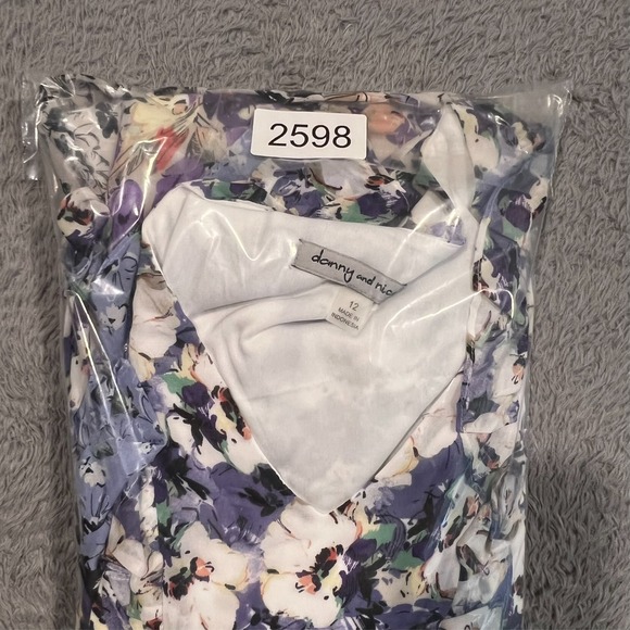 Danny & Nicole Maxi Dress Size 12 Floral Colorful‎ Ruffle Sleeve Flowy Garden - Picture 16 of 16